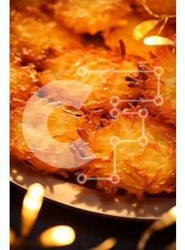 Σετ των 2 Intra Συλλεκτικό Ξύλινο Παζλ Plywood  4mm - Νόστιμες τηγανίτες πατάτας σε ένα πιάτο Σε Ξύλινο Κουτί - Διαστάσεις: 10x10 cm – 25 κομμάτια