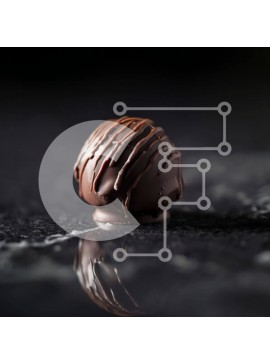 Σετ των 2 Intra Συλλεκτικό Ξύλινο Παζλ Plywood  4mm - Μπαλάκι σοκολάτας με σάλτσα σε μαύρη επιφάνεια Σε Ξύλινο Κουτί - Διαστάσεις: 10x10 cm – 25 κομμάτια