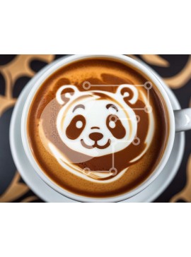 Σετ των 2 Intra Συλλεκτικό Ξύλινο Παζλ Plywood  4mm - Φλιτζάνι καφέ με σχέδιο Panda Bear Σε Ξύλινο Κουτί - Διαστάσεις: 10x10 cm – 25 κομμάτια