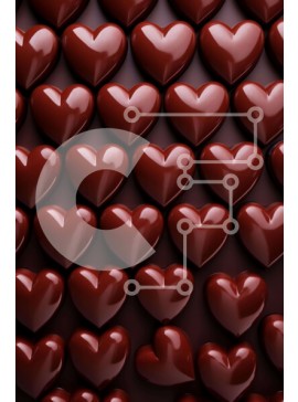 Σετ των 2 Intra Συλλεκτικό Ξύλινο Παζλ Plywood  4mm - Σοκολατάκια σε σχήμα καρδιάς σε διάφορα μεγέθη και χρώματα Σε Ξύλινο Κουτί - Διαστάσεις: 10x10 cm – 25 κομμάτια