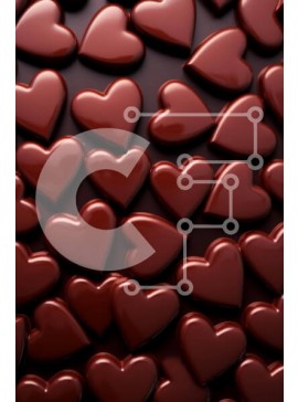 Intra Συλλεκτικό Ξύλινο Παζλ Plywood  4mm - Κόκκινες σοκολάτες σε σχήμα καρδιάς σε μαύρο φόντο Σε Ξύλινο Κουτί - Διαστάσεις Puzzle: 10x10 cm – 25 κομμάτια