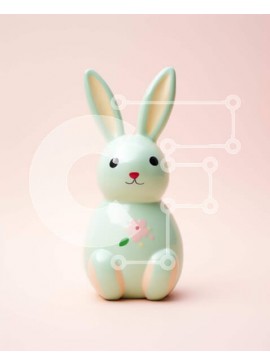 Intra Συλλεκτικό Ξύλινο Παζλ Plywood  4mm - Μικρό πράσινο ειδώλιο λαγουδάκι σε υπόλευκο φόντο Σε Ξύλινο Κουτί - Διαστάσεις: 10x10 cm – 25 κομμάτια