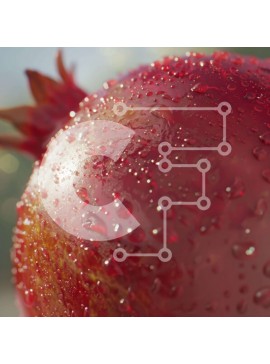 Σετ των 2 Intra Συλλεκτικό Ξύλινο Παζλ Plywood  4mm - Φρέσκο ​​κόκκινο ρόδι με σταγόνες νερού Σε Ξύλινο Κουτί - Διαστάσεις: 10x10 cm – 25 κομμάτια