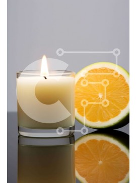 Σετ των 2 Intra Συλλεκτικό Ξύλινο Παζλ Plywood  4mm - Κερί και φέτα πορτοκαλιού Νεκρή φύση Σε Ξύλινο Κουτί - Διαστάσεις: 10x10 cm – 25 κομμάτια