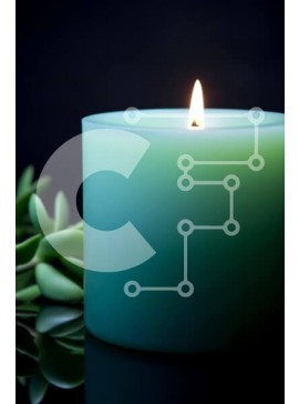 Intra Συλλεκτικό Ξύλινο Παζλ Plywood  4mm - Πράσινο κερί με φύλλο ευκαλύπτου Σε Ξύλινο Κουτί - Διαστάσεις Puzzle: 10x10 cm – 25 κομμάτια