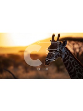 Intra Συλλεκτικό Ξύλινο Παζλ Plywood  4mm - Καμηλοπάρδαλη σε ψηλά χόρτα και δέντρα Σε Ξύλινο Κουτί - Διαστάσεις: 10x10 cm – 25 κομμάτια