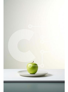 Σετ των 2 Intra Συλλεκτικό Ξύλινο Παζλ Plywood  4mm - Λευκό πιάτο με το μήλο στο τραπέζι Σε Ξύλινο Κουτί - Διαστάσεις: 10x10 cm – 25 κομμάτια