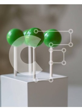 Σετ των 2 Intra Συλλεκτικό Ξύλινο Παζλ Plywood  4mm - Πράσινα γλειφιτζούρια σε λευκό κύβο με καραμέλες Σε Ξύλινο Κουτί - Διαστάσεις: 10x10 cm – 25 κομμάτια