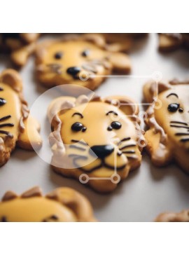 Σετ των 2 Intra Συλλεκτικό Ξύλινο Παζλ Plywood  4mm - Μπισκότα Lion με θέμα τα ζώα Σε Ξύλινο Κουτί - Διαστάσεις: 10x10 cm – 25 κομμάτια