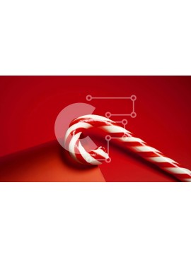 Intra Συλλεκτικό Ξύλινο Παζλ Plywood  4mm - Λευκό και κόκκινο ζαχαροκάλαμο σε κόκκινο φόντο Σε Ξύλινο Κουτί - Διαστάσεις: 10x10 cm – 25 κομμάτια