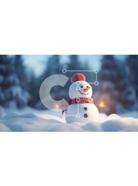 Intra Συλλεκτικό Ξύλινο Παζλ Plywood  4mm - Χιονάνθρωπος με βεγγαλικά στο χιόνι Σε Ξύλινο Κουτί - Διαστάσεις Puzzle: 10x10 cm – 25 κομμάτια