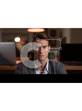 Intra Συλλεκτικό Ξύλινο Παζλ Plywood  4mm - Άνδρας που εργάζεται σε περιβάλλον γραφείου Σε Ξύλινο Κουτί - Διαστάσεις Puzzle: 10x10 cm – 25 κομμάτια