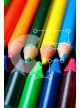 Intra Συλλεκτικό Ξύλινο Παζλ Plywood  4mm - Πολύχρωμα μολύβια στοίβα Σε Ξύλινο Κουτί - Διαστάσεις: 10x10 cm – 25 κομμάτια