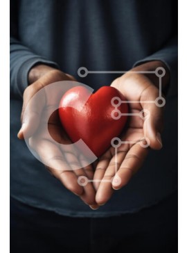 Intra Συλλεκτικό Ξύλινο Παζλ Plywood  4mm - Χέρια που κρατούν τις κόκκινες καρδιές Σε Ξύλινο Κουτί - Διαστάσεις Puzzle: 10x10 cm – 25 κομμάτια