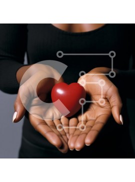 Intra Συλλεκτικό Ξύλινο Παζλ Plywood  4mm - Χέρια που κρατούν μια κόκκινη καρδιά Σε Ξύλινο Κουτί - Διαστάσεις Puzzle: 10x10 cm – 25 κομμάτια