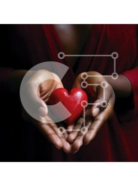 Intra Συλλεκτικό Ξύλινο Παζλ Plywood  4mm - Συγκινητική στιγμή: Δύο γυναίκες που κρατούν κόκκινες καρδιές Σε Ξύλινο Κουτί - Διαστάσεις Puzzle: 10x10 cm – 25 κομμάτια