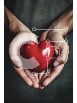 Intra Συλλεκτικό Ξύλινο Παζλ Plywood  4mm - Χέρια που κρατούν τις κόκκινες καρδιές Σε Ξύλινο Κουτί - Διαστάσεις Puzzle: 10x10 cm – 25 κομμάτια