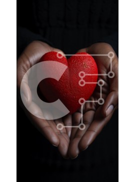 Intra Συλλεκτικό Ξύλινο Παζλ Plywood  4mm - Χέρια που κρατούν την κόκκινη καρδιά Σε Ξύλινο Κουτί - Διαστάσεις Puzzle: 10x10 cm – 25 κομμάτια