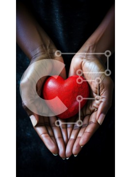 Intra Συλλεκτικό Ξύλινο Παζλ Plywood  4mm - Χέρια που κρατούν τις κόκκινες καρδιές Σε Ξύλινο Κουτί - Διαστάσεις Puzzle: 10x10 cm – 25 κομμάτια