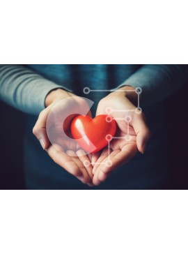 Intra Συλλεκτικό Ξύλινο Παζλ Plywood  4mm - Χέρια που κρατούν τις κόκκινες καρδιές Σε Ξύλινο Κουτί - Διαστάσεις Puzzle: 10x10 cm – 25 κομμάτια