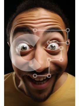 Intra Συλλεκτικό Ξύλινο Παζλ Plywood  4mm - Άνδρας που χαμογελά και κάνει αστείες γκριμάτσες Σε Ξύλινο Κουτί - Διαστάσεις Puzzle: 10x10 cm – 25 κομμάτια