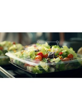 Σετ των 2 Intra Συλλεκτικό Ξύλινο Παζλ Plywood  4mm - Φρεσκοπαρασκευασμένη σαλάτα σε στοιβαγμένα δοχεία Σε Ξύλινο Κουτί - Διαστάσεις: 10x10 cm – 25 κομμάτια