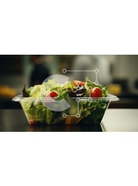 Σετ των 2 Intra Συλλεκτικό Ξύλινο Παζλ Plywood  4mm - Σαλάτα σε σκηνικό εστιατορίου Σε Ξύλινο Κουτί - Διαστάσεις: 10x10 cm – 25 κομμάτια