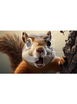 Σετ των 2 Intra Συλλεκτικό Ξύλινο Παζλ Plywood  4mm - Cartoon Squirrel από το Oak Tree Σε Ξύλινο Κουτί - Διαστάσεις: 10x10 cm – 25 κομμάτια