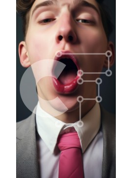 Intra Συλλεκτικό Ξύλινο Παζλ Plywood  4mm - Νεαρός άνδρας με ροζ γραβάτα Σε Ξύλινο Κουτί - Διαστάσεις Puzzle: 10x10 cm – 25 κομμάτια