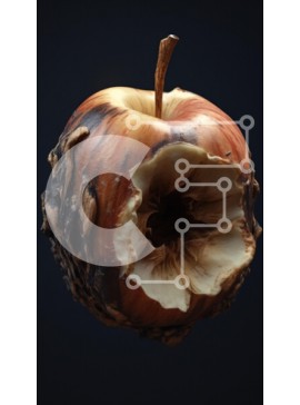 Intra Συλλεκτικό Ξύλινο Παζλ Plywood  4mm - Χαλασμένο ξύλινο μήλο Σε Ξύλινο Κουτί - Διαστάσεις: 10x10 cm – 25 κομμάτια