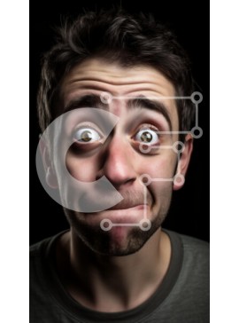 Intra Συλλεκτικό Ξύλινο Παζλ Plywood  4mm - Πορτρέτο ενός άνδρα με ορθάνοιχτα μάτια Σε Ξύλινο Κουτί - Διαστάσεις Puzzle: 10x10 cm – 25 κομμάτια