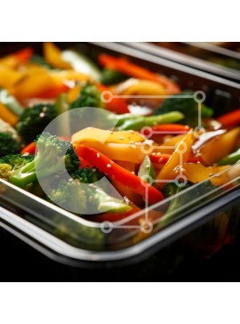 Σετ των 2 Intra Συλλεκτικό Ξύλινο Παζλ Plywood  4mm - Πολύχρωμο μείγμα λαχανικών σε πλαστικό δοχείο με καρυκεύματα Σε Ξύλινο Κουτί - Διαστάσεις: 10x10 cm – 25 κομμάτια