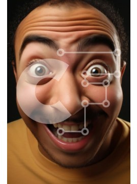 Intra Συλλεκτικό Ξύλινο Παζλ Plywood  4mm - Άνδρας με χακί σορτς με χαρούμενη έκφραση Σε Ξύλινο Κουτί - Διαστάσεις Puzzle: 10x10 cm – 25 κομμάτια