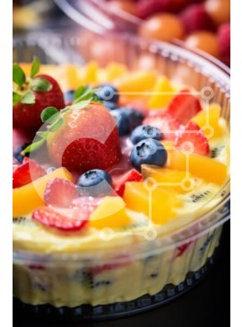 Σετ των 2 Intra Συλλεκτικό Ξύλινο Παζλ Plywood  4mm - Πολύχρωμο επιδόρπιο με φρούτα Σε Ξύλινο Κουτί - Διαστάσεις: 10x10 cm – 25 κομμάτια