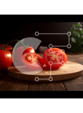 Σετ των 2 Intra Συλλεκτικό Ξύλινο Παζλ Plywood  4mm - Φέτες φρέσκιας ντομάτας σε ξύλινη σανίδα κοπής Σε Ξύλινο Κουτί - Διαστάσεις: 10x10 cm – 25 κομμάτια