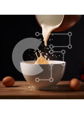 Σετ των 2 Intra Συλλεκτικό Ξύλινο Παζλ Plywood  4mm - Μαγείρεμα με γάλα και αυγά σε λευκό μπολ Σε Ξύλινο Κουτί - Διαστάσεις: 10x10 cm – 25 κομμάτια