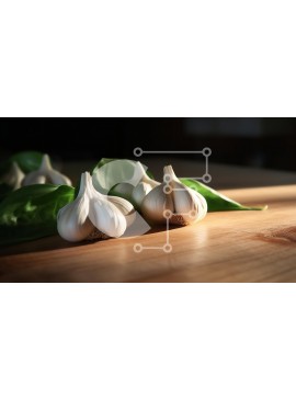 Σετ των 2 Intra Συλλεκτικό Ξύλινο Παζλ Plywood  4mm - Βολβοί φρέσκου σκόρδου σε ξύλινο τραπέζι Σε Ξύλινο Κουτί - Διαστάσεις: 10x10 cm – 25 κομμάτια