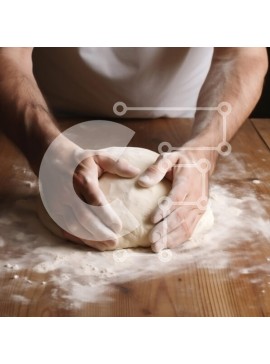 Σετ των 2 Intra Συλλεκτικό Ξύλινο Παζλ Plywood  4mm - Άνδρας που ζυμώνει τη ζύμη σε ξύλινο τραπέζι Σε Ξύλινο Κουτί - Διαστάσεις: 10x10 cm – 25 κομμάτια