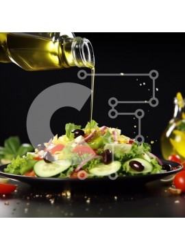 Σετ των 2 Intra Συλλεκτικό Ξύλινο Παζλ Plywood  4mm - Φρέσκια σαλάτα με ελαιόλαδο Σε Ξύλινο Κουτί - Διαστάσεις: 10x10 cm – 25 κομμάτια