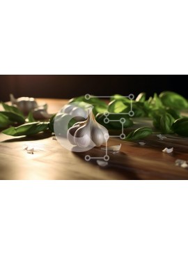 Σετ των 2 Intra Συλλεκτικό Ξύλινο Παζλ Plywood  4mm - Ξύλινο τραπέζι με σκόρδο, βασιλικό και βότανα Σε Ξύλινο Κουτί - Διαστάσεις: 10x10 cm – 25 κομμάτια