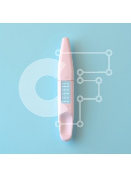 Intra Συλλεκτικό Ξύλινο Παζλ Plywood  4mm - Ροζ θερμόμετρο σε μπλε επιφάνεια Σε Ξύλινο Κουτί - Διαστάσεις Puzzle: 10x10 cm – 25 κομμάτια