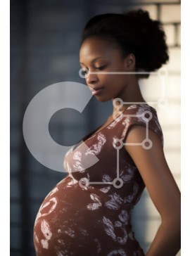 Intra Συλλεκτικό Ξύλινο Παζλ Plywood  4mm - Έγκυος γυναίκα με τα χέρια στο στομάχι Σε Ξύλινο Κουτί - Διαστάσεις Puzzle: 10x10 cm – 25 κομμάτια