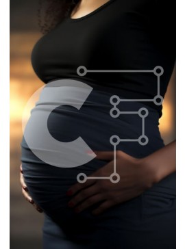 Intra Συλλεκτικό Ξύλινο Παζλ Plywood  4mm - Έγκυος γυναίκα με τα χέρια στο στομάχι Σε Ξύλινο Κουτί - Διαστάσεις Puzzle: 10x10 cm – 25 κομμάτια