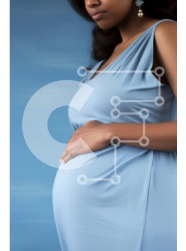 Intra Συλλεκτικό Ξύλινο Παζλ Plywood  4mm - Έγκυος γυναίκα με μπλε φόρεμα Σε Ξύλινο Κουτί - Διαστάσεις Puzzle: 10x10 cm – 25 κομμάτια