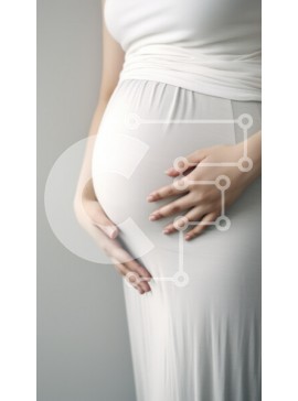 Intra Συλλεκτικό Ξύλινο Παζλ Plywood  4mm - Έγκυος γυναίκα με τα χέρια στο στομάχι Σε Ξύλινο Κουτί - Διαστάσεις Puzzle: 10x10 cm – 25 κομμάτια