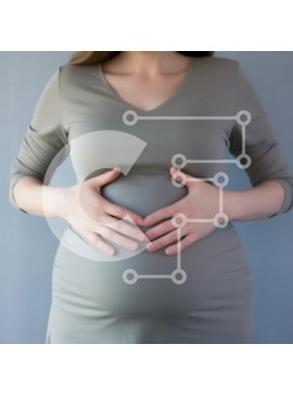 Intra Συλλεκτικό Ξύλινο Παζλ Plywood  4mm - Έγκυος γυναίκα που κρατά τα χέρια στο στομάχι Σε Ξύλινο Κουτί - Διαστάσεις Puzzle: 10x10 cm – 25 κομμάτια