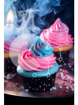 Σετ των 2 Intra Συλλεκτικό Ξύλινο Παζλ Plywood  4mm - Πολύχρωμα cupcakes στο πιάτο με κερί Σε Ξύλινο Κουτί - Διαστάσεις: 10x10 cm – 25 κομμάτια