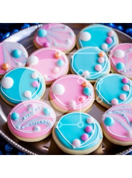 Σετ των 2 Intra Συλλεκτικό Ξύλινο Παζλ Plywood  4mm - Πιάτο με μπισκότα με πολύχρωμα διακοσμητικά Σε Ξύλινο Κουτί - Διαστάσεις: 10x10 cm – 25 κομμάτια