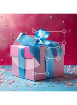 Intra Συλλεκτικό Ξύλινο Παζλ Plywood  4mm - Ζωντανό κουτί δώρου με μπαλόνια και κομφετί Σε Ξύλινο Κουτί - Διαστάσεις Puzzle: 10x10 cm – 25 κομμάτια