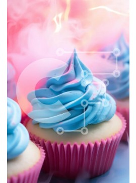 Σετ των 2 Intra Συλλεκτικό Ξύλινο Παζλ Plywood  4mm - Λαχταριστά cupcakes με μπλε γλάσο και ροζ πάγωμα Σε Ξύλινο Κουτί - Διαστάσεις: 10x10 cm – 25 κομμάτια